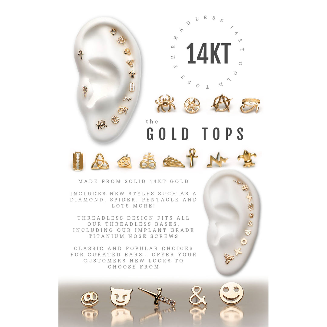 14kt Gold Peace Flat Back