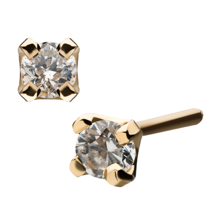 14kt Swarovski Crystal push pin