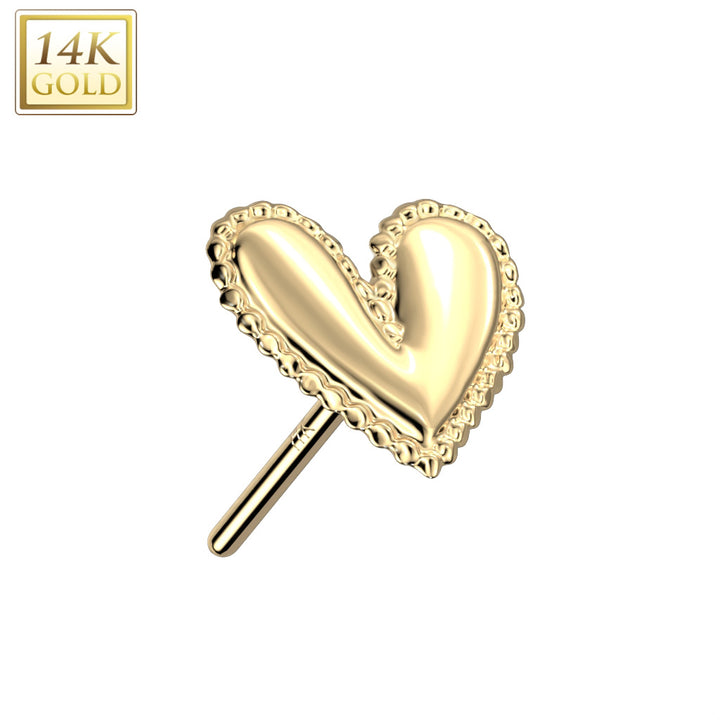 14K Gold Heart Flat Back