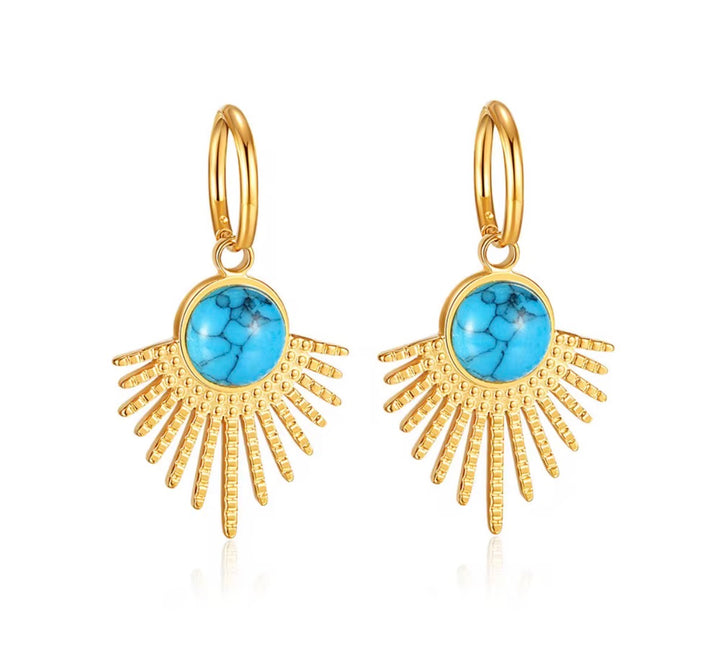 Turquoise Feather Huggies