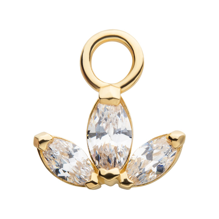 14kt Gold Trinity CZ charm