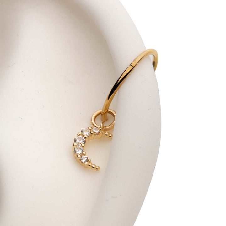 14kt Gold moon charm