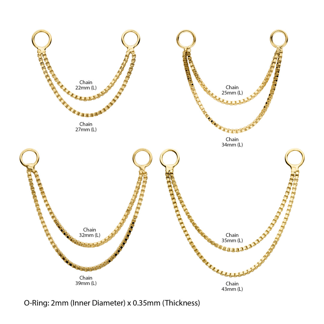 14Kt Gold 2-tier chain