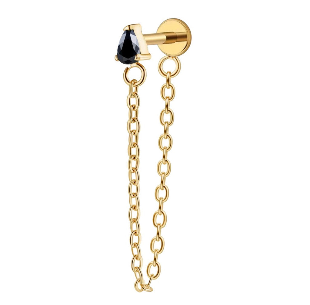Sassy Onyx Chain Flat Back
