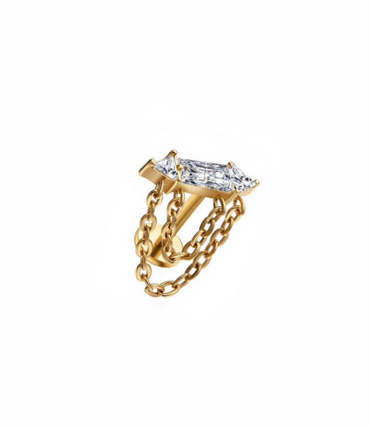 Coffin CZ Chain Flat Back