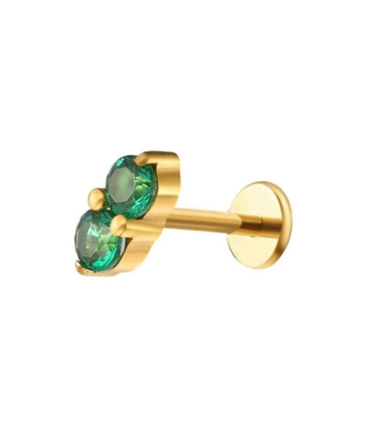 Double Emerald Flat Back