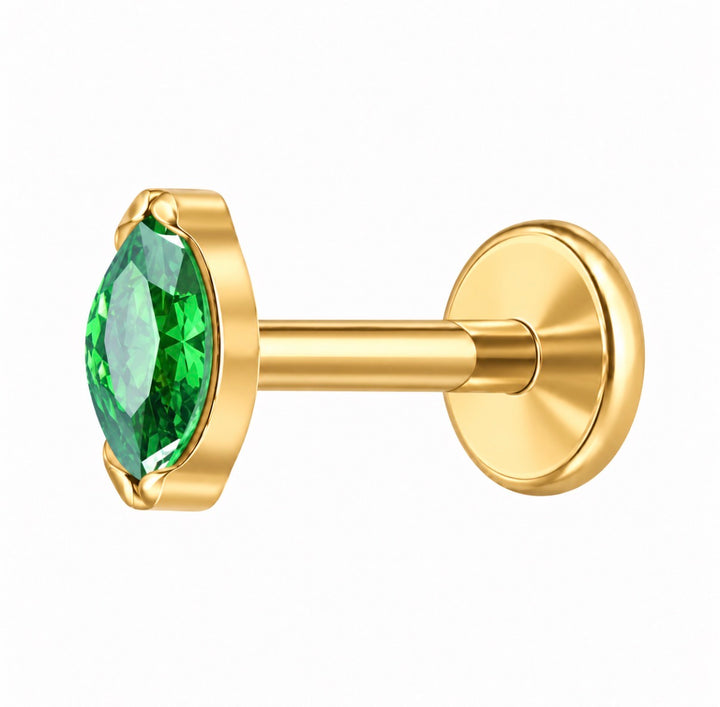 Emerald Marquise Flat Back