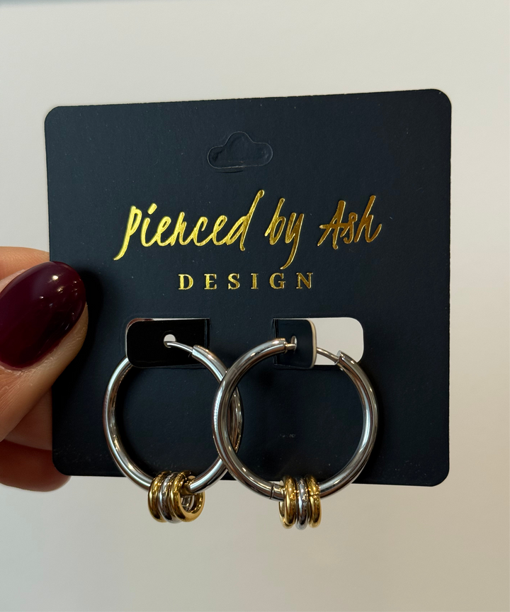 Two-Tone Hoop Earrings
