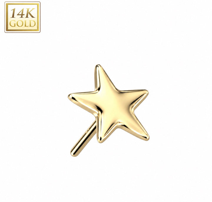 14k Gold Star Flat Back