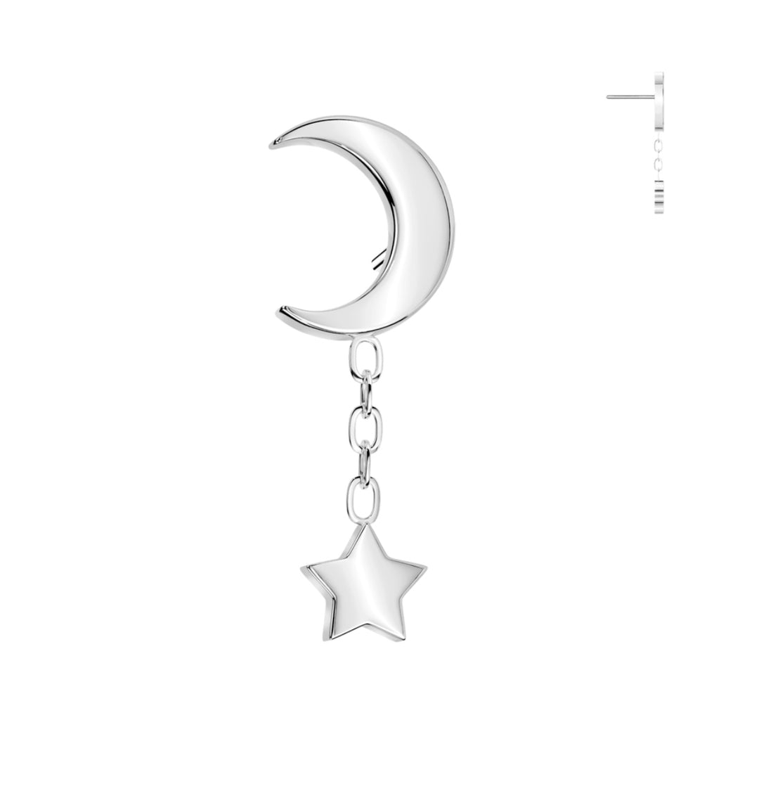 Moon & Star Dangle Flat Back