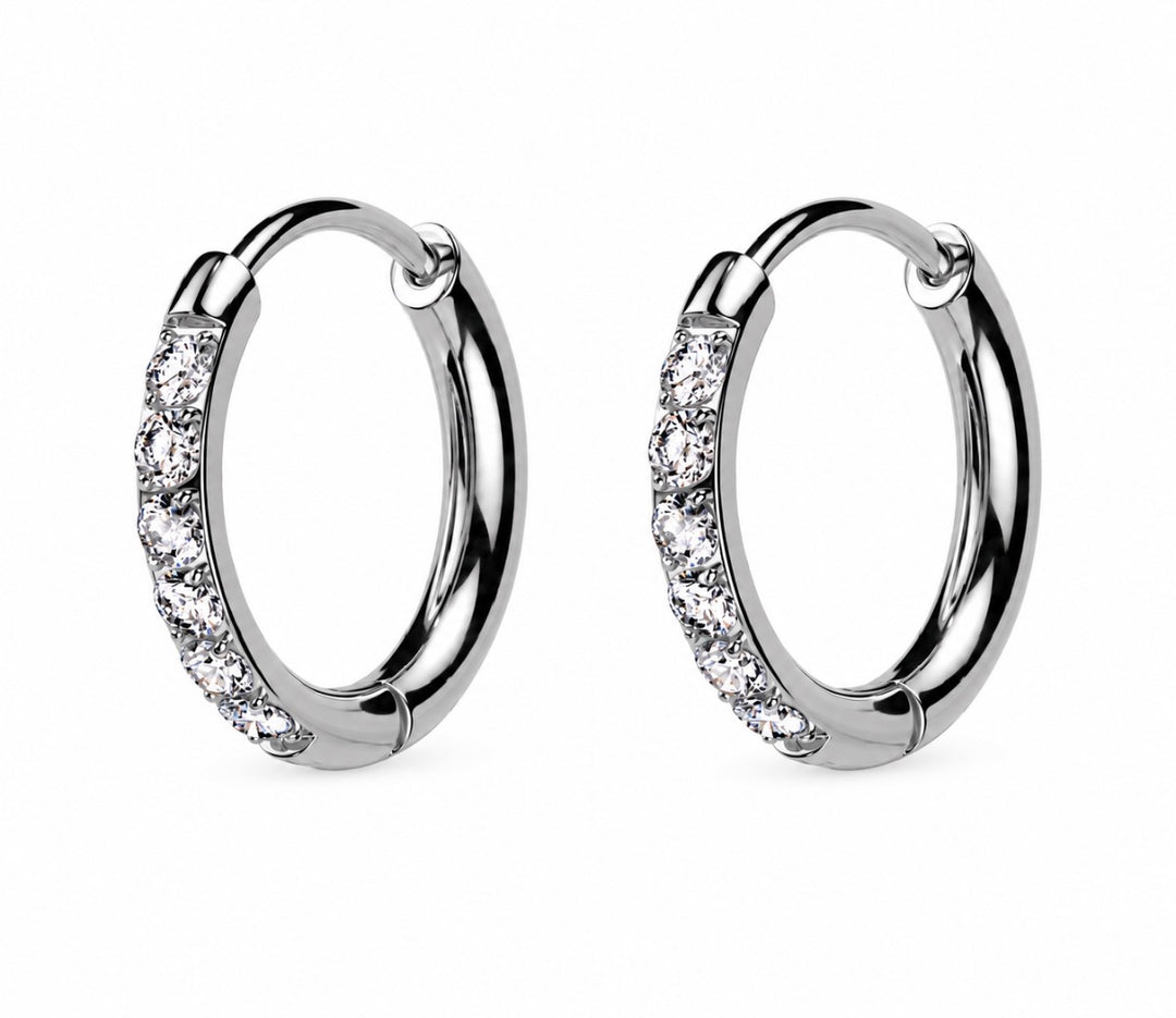 Men’s Titanium CZ Huggies