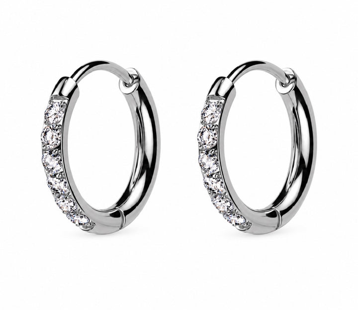 Men’s Titanium CZ Huggies