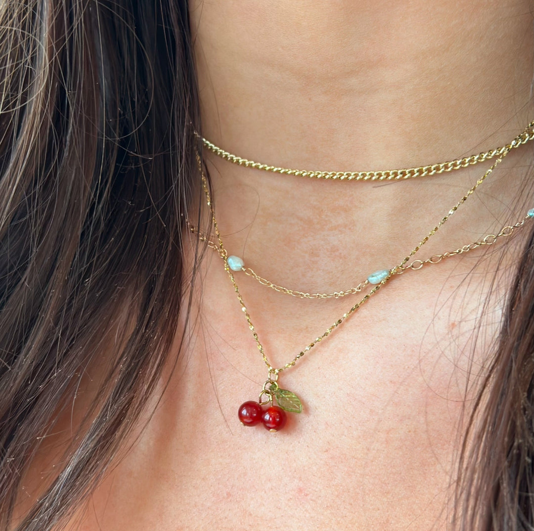 Cherry Necklace 18k gold