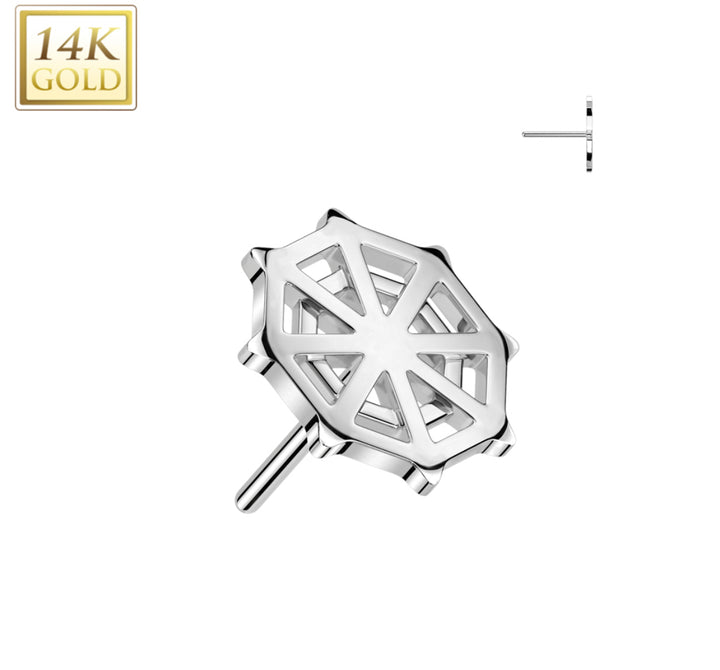 14k Spider Web Flat Back