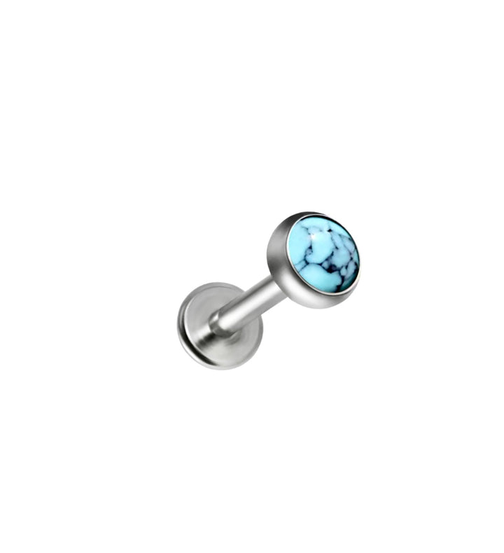 Round Turquoise Flat Back