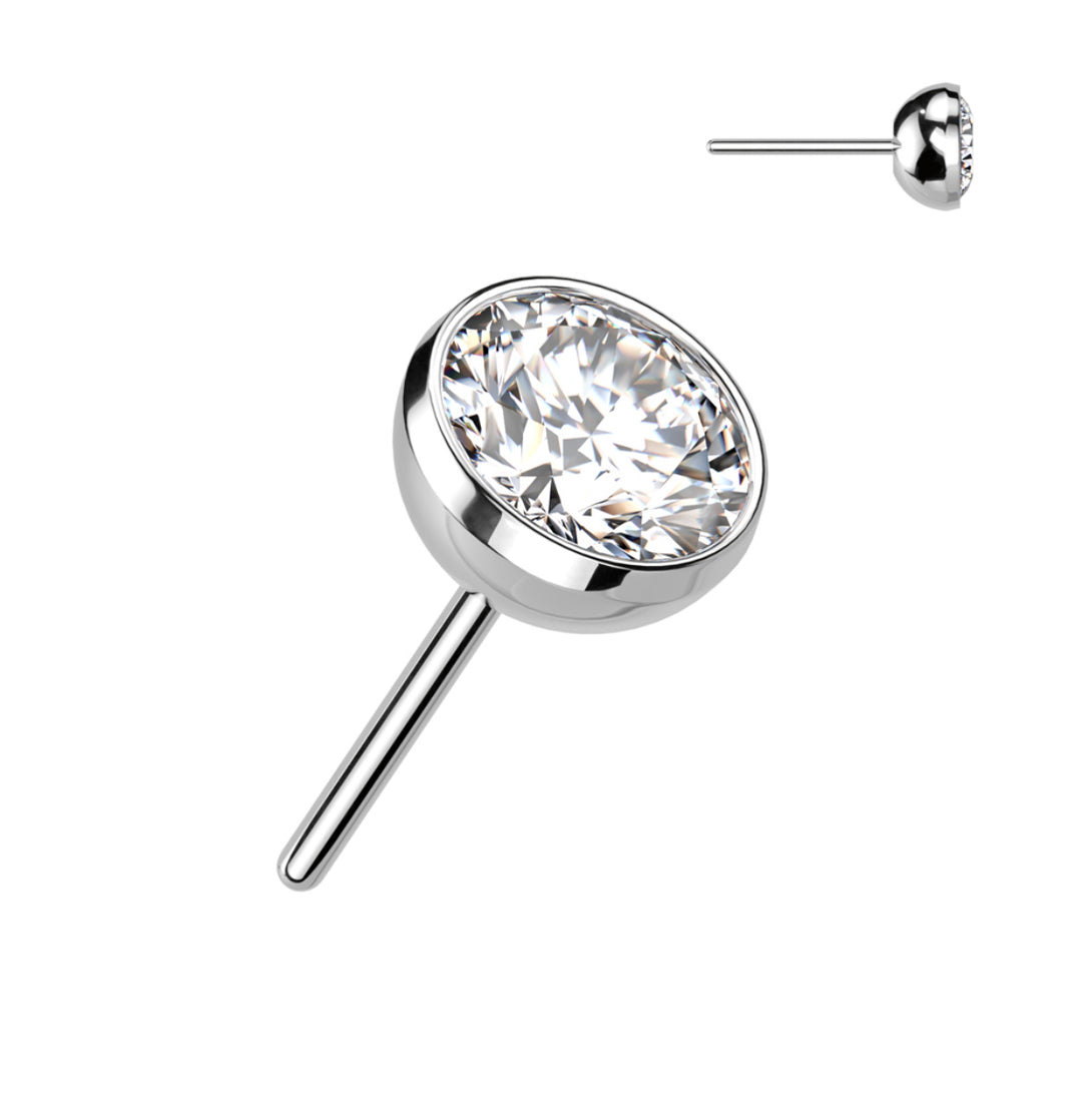 Bezel Set Nose Stud