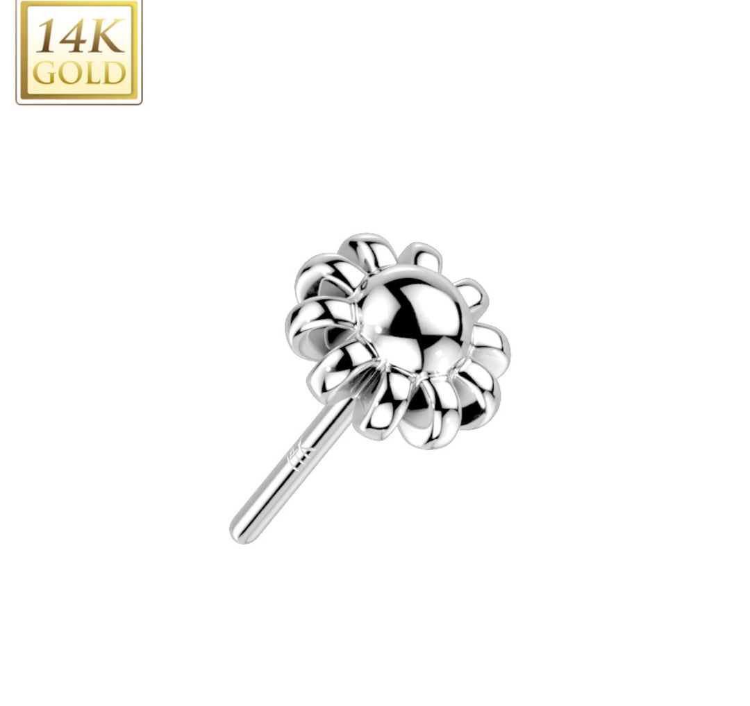 14k Flower Flat Back