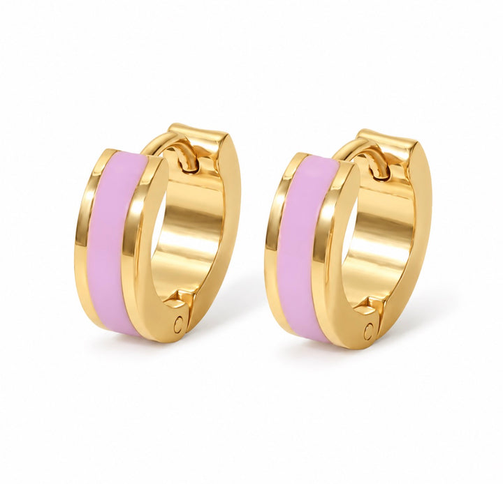Purple Enamel Huggies
