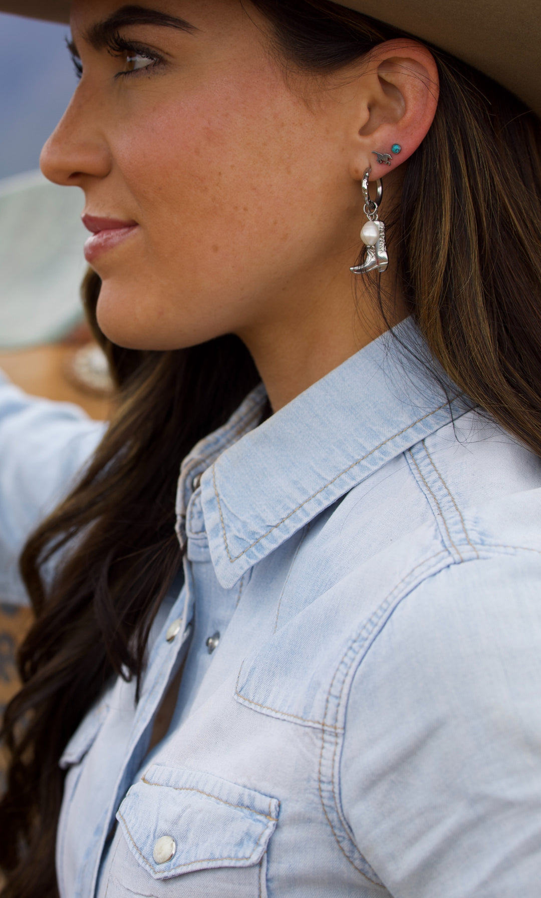 Round Turquoise Flat Back