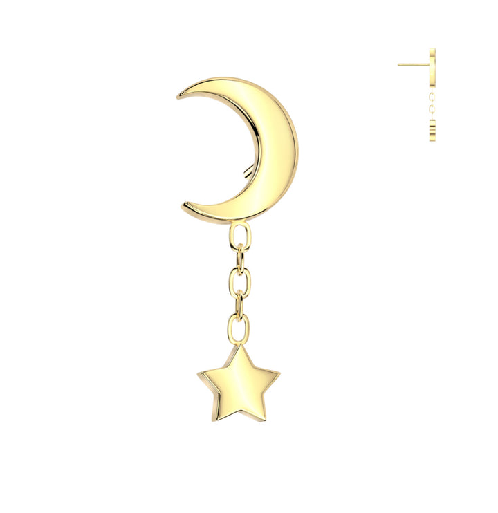 Moon & Star Dangle Flat Back