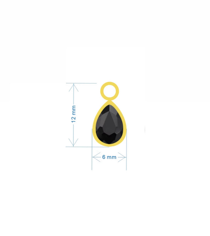 Black Tear Drop Charm