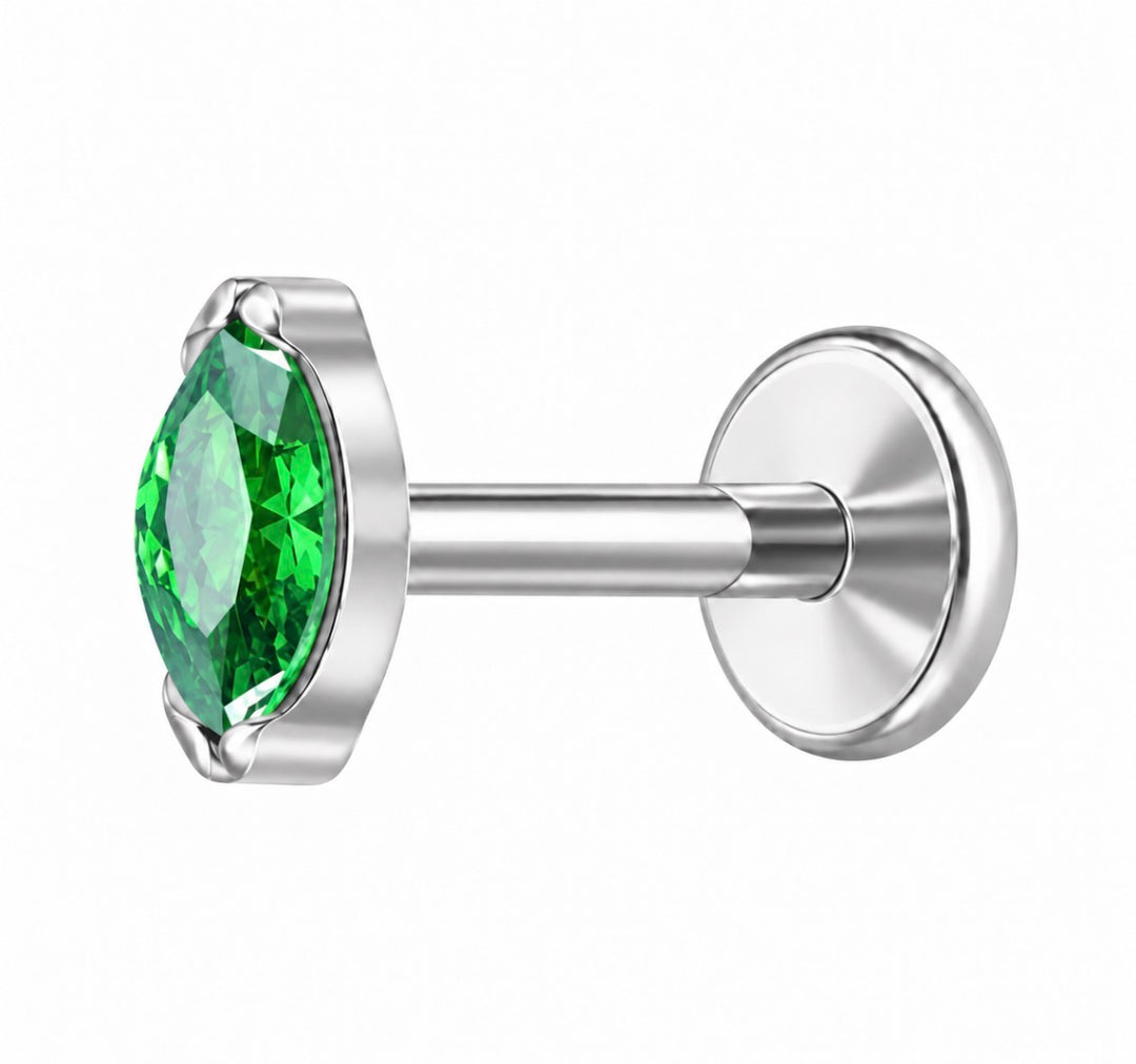 Emerald Marquise Flat Back