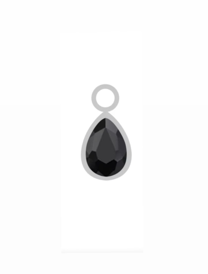 Black Tear Drop Charm