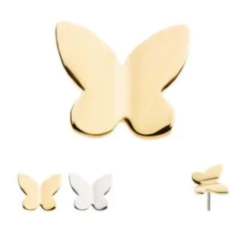 14kt Dainty Butterfly Flat Back