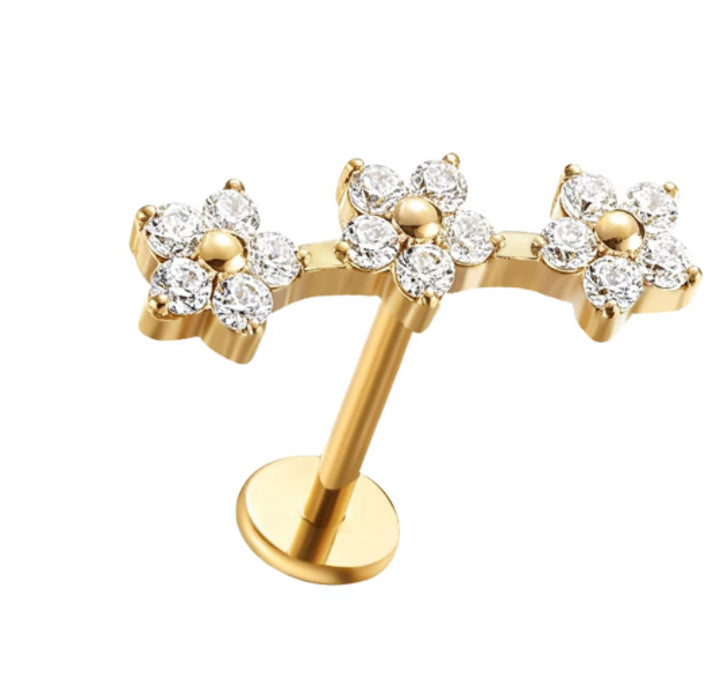 Flower Crawler Flat Back Stud