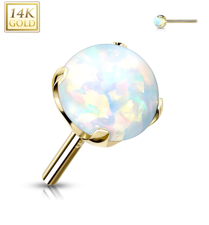 14k Opal Flat Back