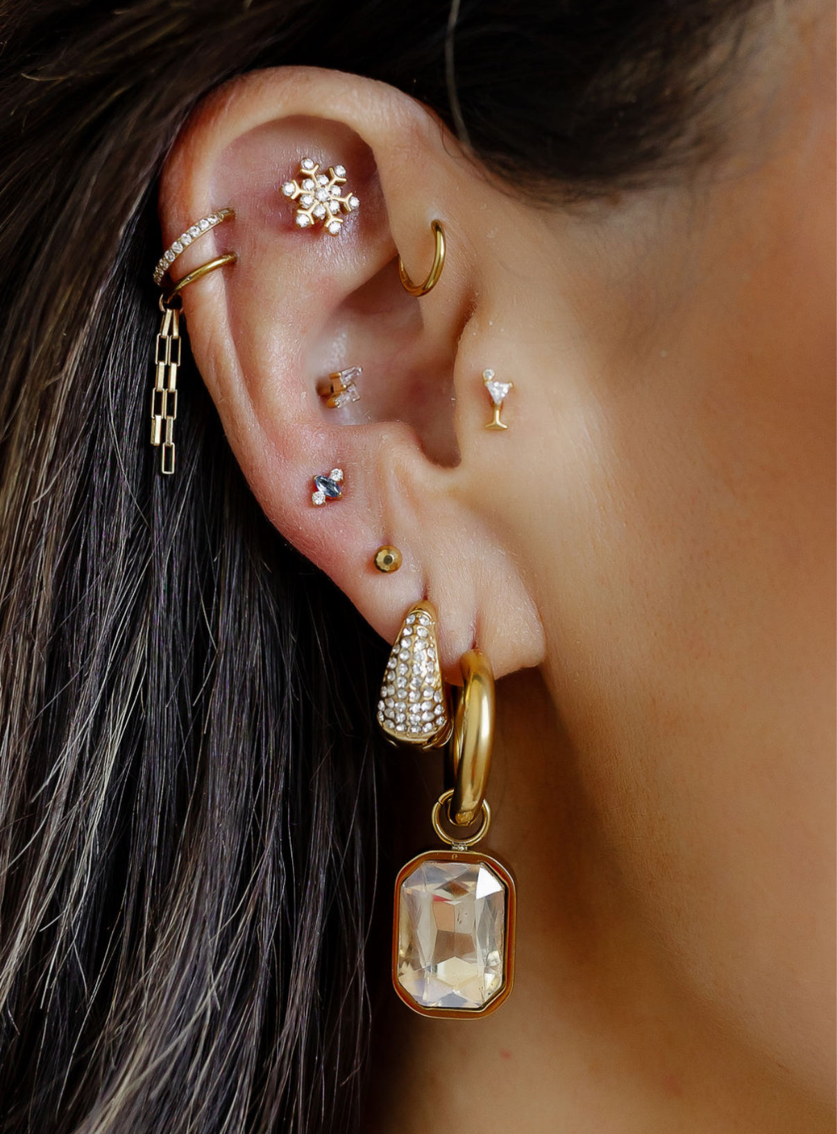 Ash & Shay Boxy Chain Helix Hoop – Pierced By Ash