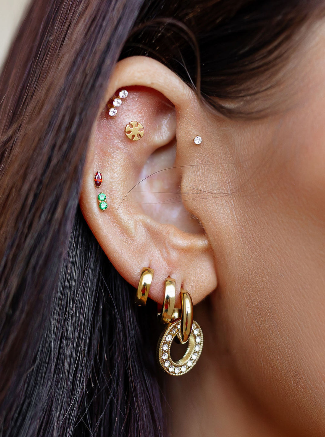 Mini Snowflake Flat Back Stud