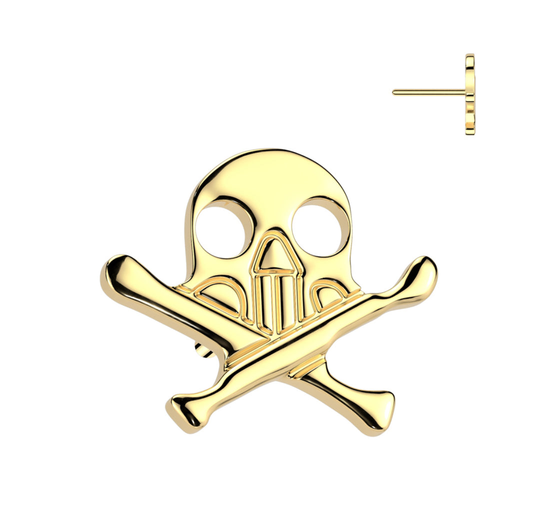 Cross Bone Flat Back Stud