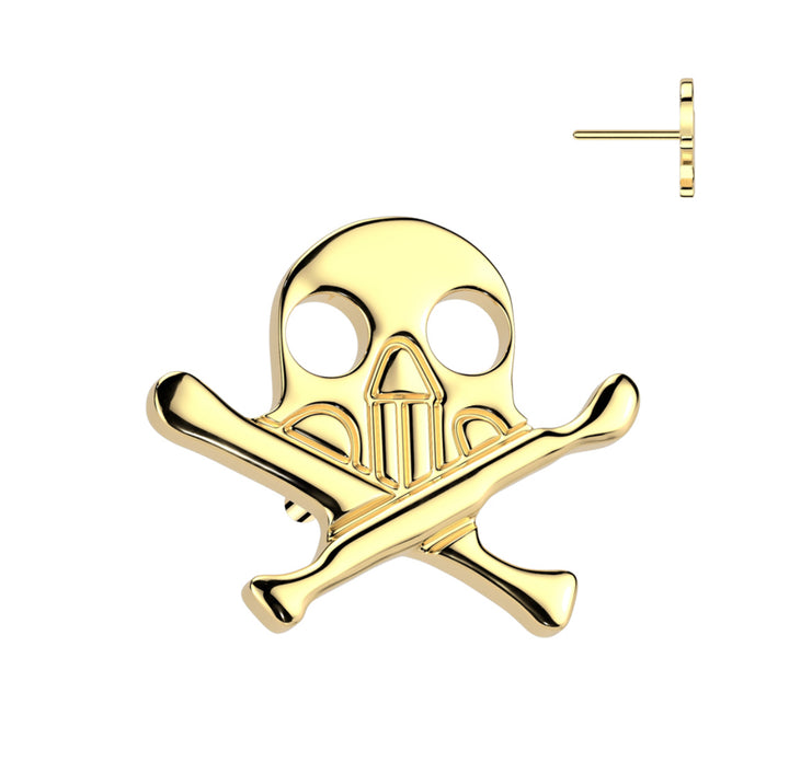 Cross Bone Flat Back Stud