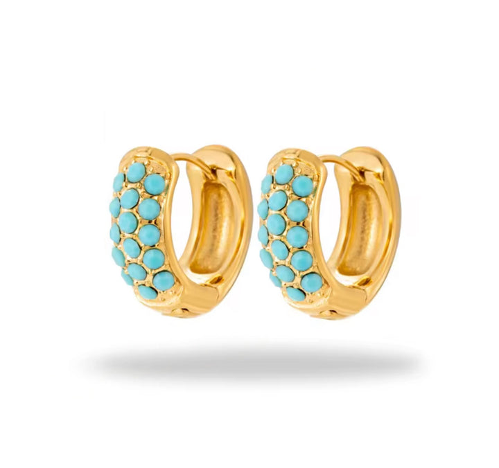 Chunky Turquoise Huggies