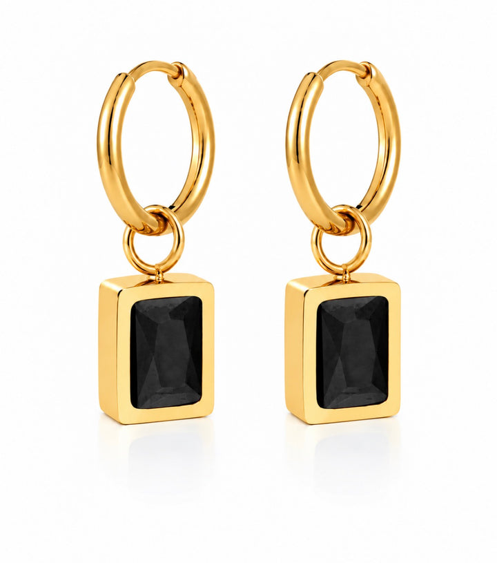 Onyx Charm Huggies