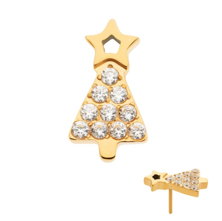 24k Sparkle Tree Flat Back