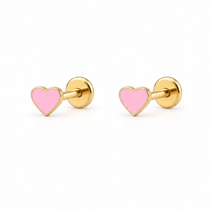 Little’s Enamel Pink Heart Set