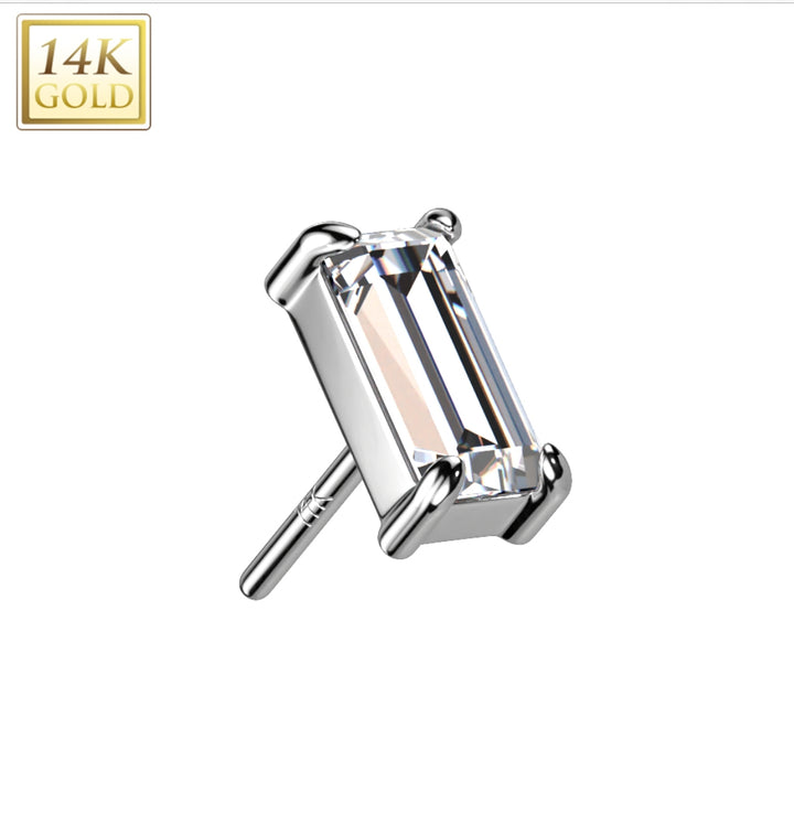 14kt Rectangle Flat Back