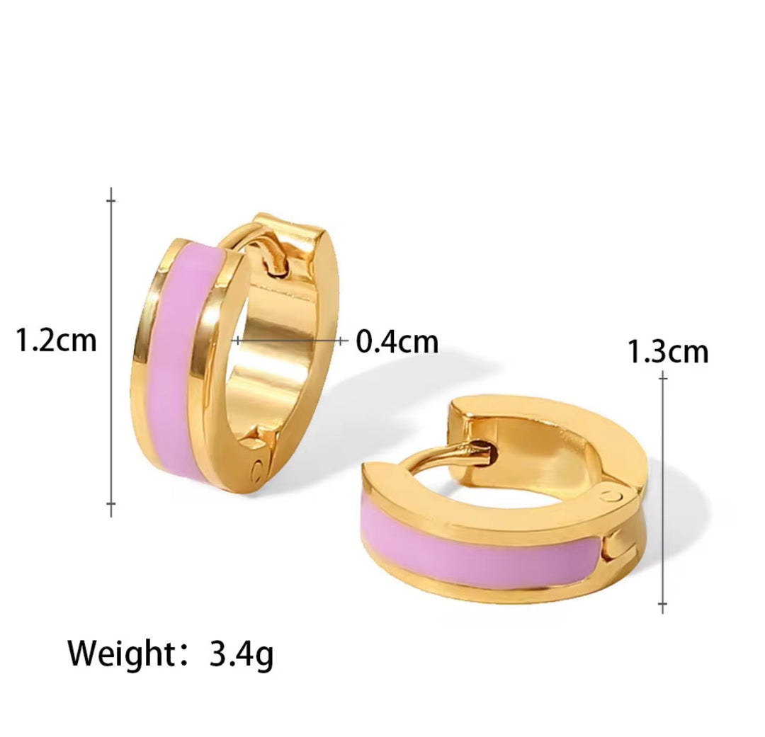 Purple Enamel Huggies