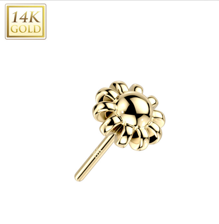 14k Flower Flat Back