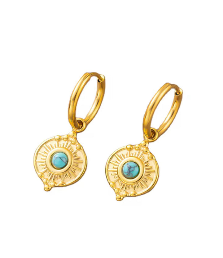 Turquoise Charm Huggie