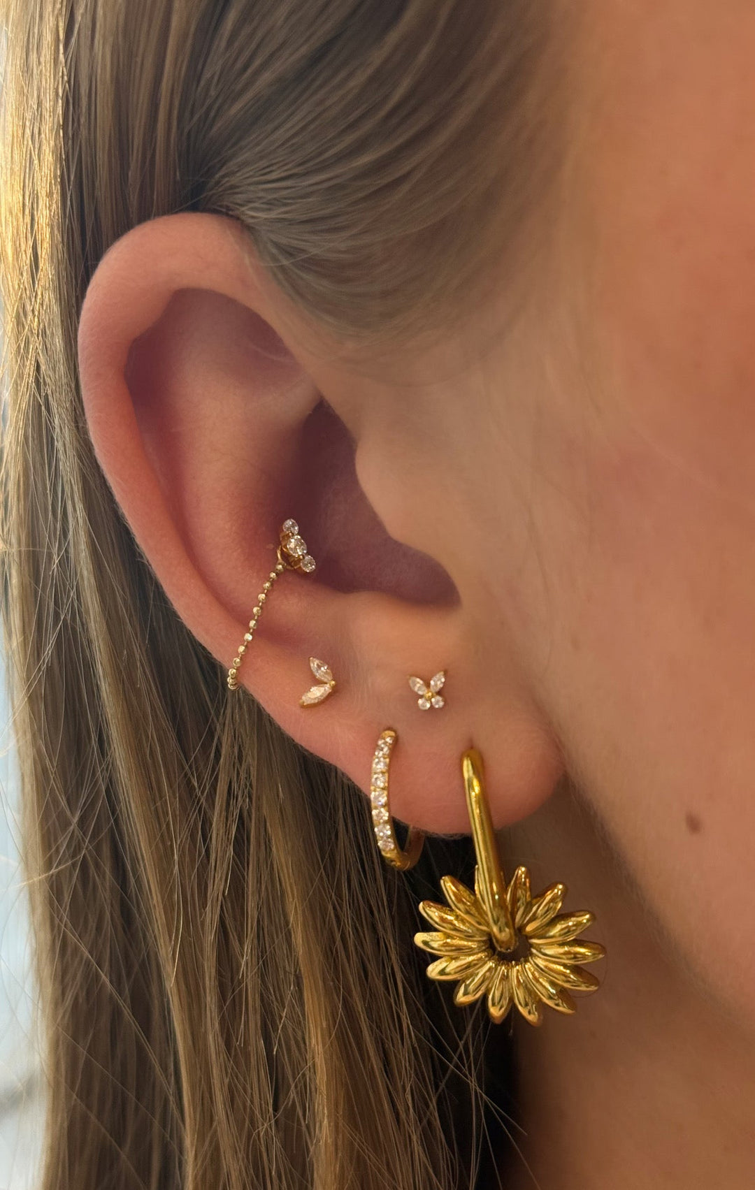 Celeste Trio Flat Back Stud