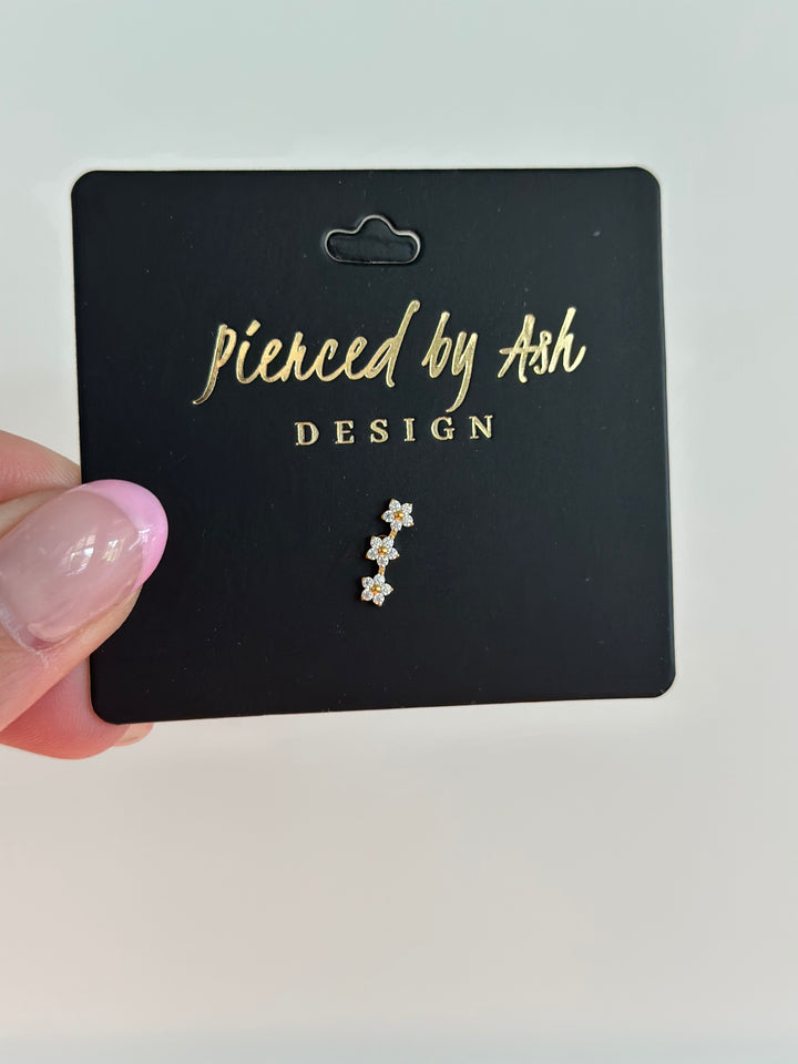 Flower Crawler Flat Back Stud