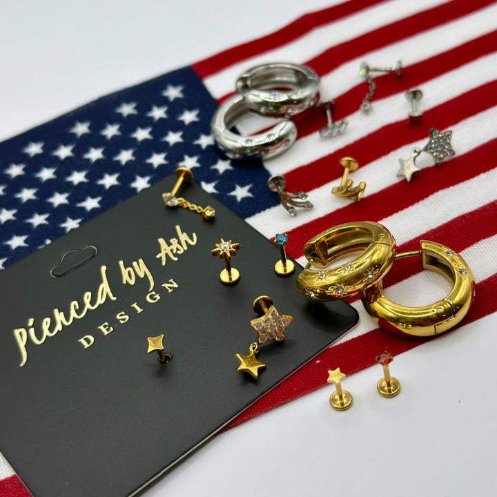 Double Star Flat Back Stud