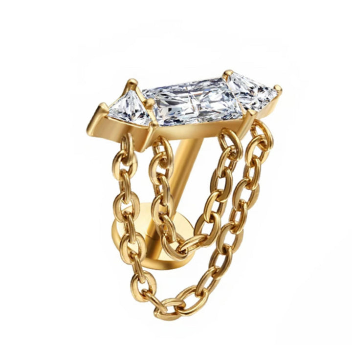 Coffin CZ Chain Flat Back