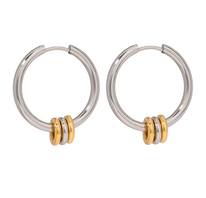 Two-Tone Hoop Earrings