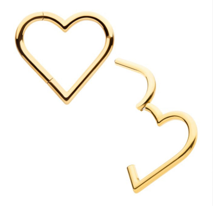 24kt Heart Daith Hoop